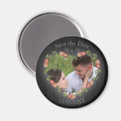 Rustikales Holz Blumenherz Foto Magnet (Vorderseite/Rückseite)