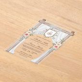 Rustikales Holz Blumenkanopie Islamische Hochzeit Acryleinladungen (Ablage )