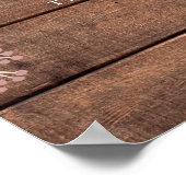 Rustikales Holz-Blumenkaskade Begrüßungszeichen Poster (Ecke)