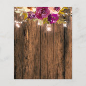 Rustikales Holz Blumenladen Brautparty Einladung (Rückseite)