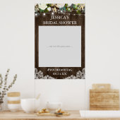 Rustikales Holz Blumenleuchten Brautparty Foto Pro Poster (Küche)