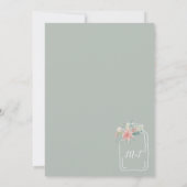 Rustikales Holz Blumenmason Jar Skript-Brautparty Einladung (Rückseite)