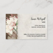 Rustikales Holz Blumenmoor Orchid Elegant Blattwer Visitenkarte (Rückseite)