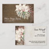 Rustikales Holz Blumenmoor Orchid Elegant Blattwer Visitenkarte (Vorne/Hinten)