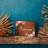 Rustikales Holz Blumenrosa Hochzeit vorbehalten 12 Fotoplatte (Seite)