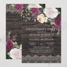 Rustikales Holz Blumenzauber-Engagement Partei