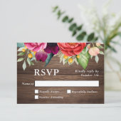 Rustikales Holz-Blumenzwiebeln RSVP Karte (Stehend Vorderseite)