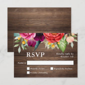 Rustikales Holz-Blumenzwiebeln RSVP Karte (Vorne/Hinten)