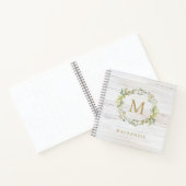 Rustikales Holz Blumiges Wasserfarben-Monogramm Notizblock (Innenseite)
