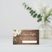 Rustikales Holz Blush Bloral Baby Dusche Windeln W Begleitkarte (Stehend Vorderseite)