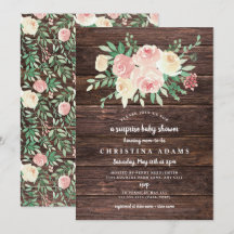 Rustikales Holz Blush Floral Überraschung Babydusc