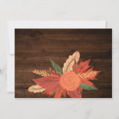 Rustikales Holz Blütenblumen christliche Taufe Fot Einladung (Rückseite)