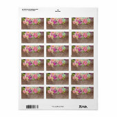 Rustikales Holz Blütenblüten Adressaufkleber (Vorne)