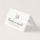 Rustikales Holz Bohemische Blumenpfeile Danke Kart (Vorderseite)