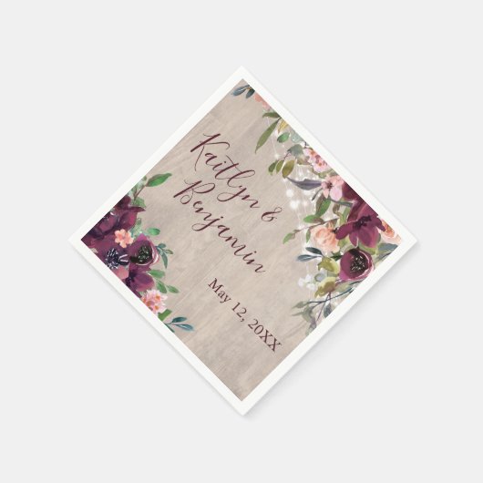 Rustikales Holz Boho Blumenleuchten Versatile Hoch Serviette (Ecke)