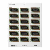 Rustikales Holz Botanische Bio Grüne Hochzeit Adressaufkleber (Vorne)