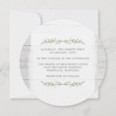 Rustikales Holz & Botanische Blätter Einladung Hoc (Rückseite)