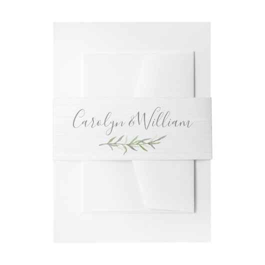 Rustikales Holz & Botanische Blätter Einladung Hoc Einladungsbanderole (Vorderseite Beispiel)