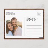 Rustikales Holz Botanisches Foto Hochzeit speicher Postkarte (Rückseite)