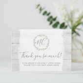 Rustikales Holz & Botanisches Leaf Branchen Vielen Dankeskarte (Stehend Vorderseite)