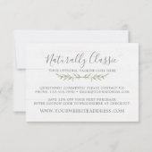 Rustikales Holz & Botanisches Leaf Branchen Vielen Dankeskarte (Rückseite)