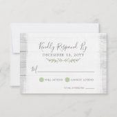 Rustikales Holz Botanisches Leaf Hochzeit Einladun RSVP Karte (Vorderseite)