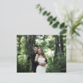 Rustikales Holz & Botanisches Leaf Hochzeit Vielen Postkarte (Stehend Vorderseite)