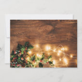 Rustikales Holz Braun Licht Weihnachtsbrunch Einladung (Rückseite)