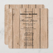 Rustikales Holz-Brautparty Einladung (Vorne/Hinten)