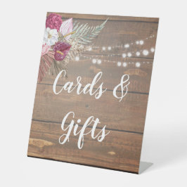 Rustikales Holz Brautparty Karten und Geschenke Pa Sockelschild