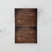 Rustikales Holz Burgund Blumenleuchten Hochzeit Dankeskarte (Innenseite)