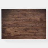 Rustikales Holz Burgund Blumenleuchten Hochzeit Gästebuch (Rückseite)