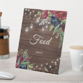 Rustikales Holz Burgund Blumenleuchten Lebensmitte Sockelschild (In SItu)