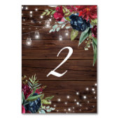 Rustikales Holz Burgund Blumenleuchten Tabelle 2 H Tischnummer (Vorderseite)