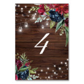 Rustikales Holz Burgund Blumenleuchten Tabelle 4 H Tischnummer (Rückseite)