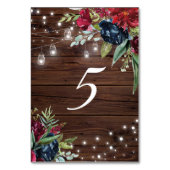 Rustikales Holz Burgund Blumenleuchten Tabelle 5 H Tischnummer (Vorderseite)