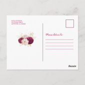 Rustikales Holz Burgund Brautparty Postkarte (Rückseite)