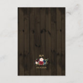 Rustikales Holz Burgund Marine Gold Bouquet Detail Begleitkarte (Rückseite)