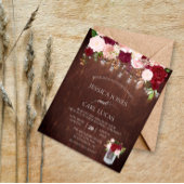 Rustikales Holz Burgund Rosa Rose Budget Jar Flyer