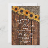 Rustikales Holz & Burlap Bridal Dusche Einladung (Vorderseite)