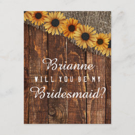 Rustikales Holz & Burlap werden Sie meine Bridesma Einladung