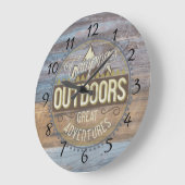 Rustikales Holz Camping Wohngestaltung Wall Clock Große Wanduhr (Winkel)