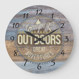 Rustikales Holz Camping Wohngestaltung Wall Clock Große Wanduhr