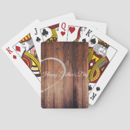 Rustikales Holz & Chalk Herzstück für Vater Playin Spielkarten