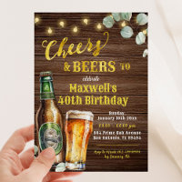 Rustikales Holz Cheers & Bers Erwachsener Geburtst