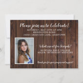 Rustikales Holz Christliche Abschluss Bibel Verse Einladung (Rückseite)