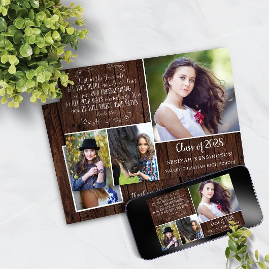 Rustikales Holz Christlicher Abschluss Sprichwörte Einladung