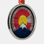 Rustikales Holz Colorado C Rundschmuck Ornament Aus Metall (Rechts)