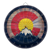 Rustikales Holz Colorado Fahnengebirge Dart Board Dartscheibe (vorne)