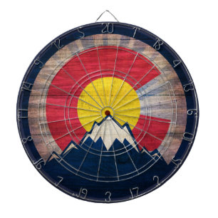 Rustikales Holz Colorado Fahnengebirge Dart Board Dartscheibe